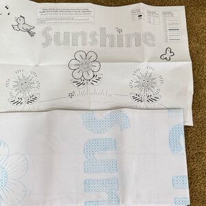 Sunshine Floral Cross-Stitch Panel - Printed Pattern
